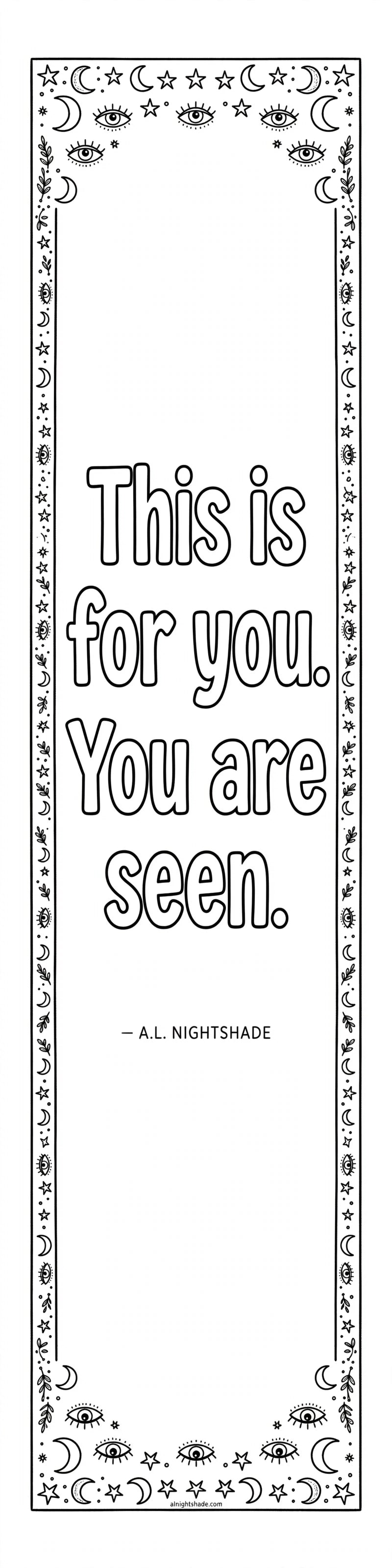 A.L. Nightshade Poem Bookmarks – Printable Set